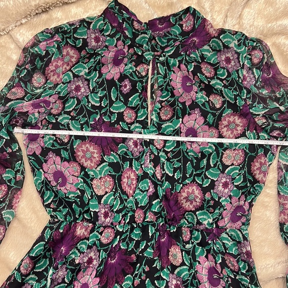 ZARA FLORAL LONG SLEEVE DRESS - Picture 12 of 16